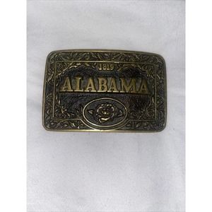 Vtg Alabama 1819 Solid Brass Belt Buckle Heritage Mint LTD 1980